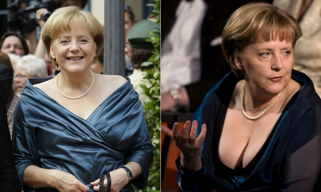 FOTO: Kam so izginile prsi nemške kanclerke?