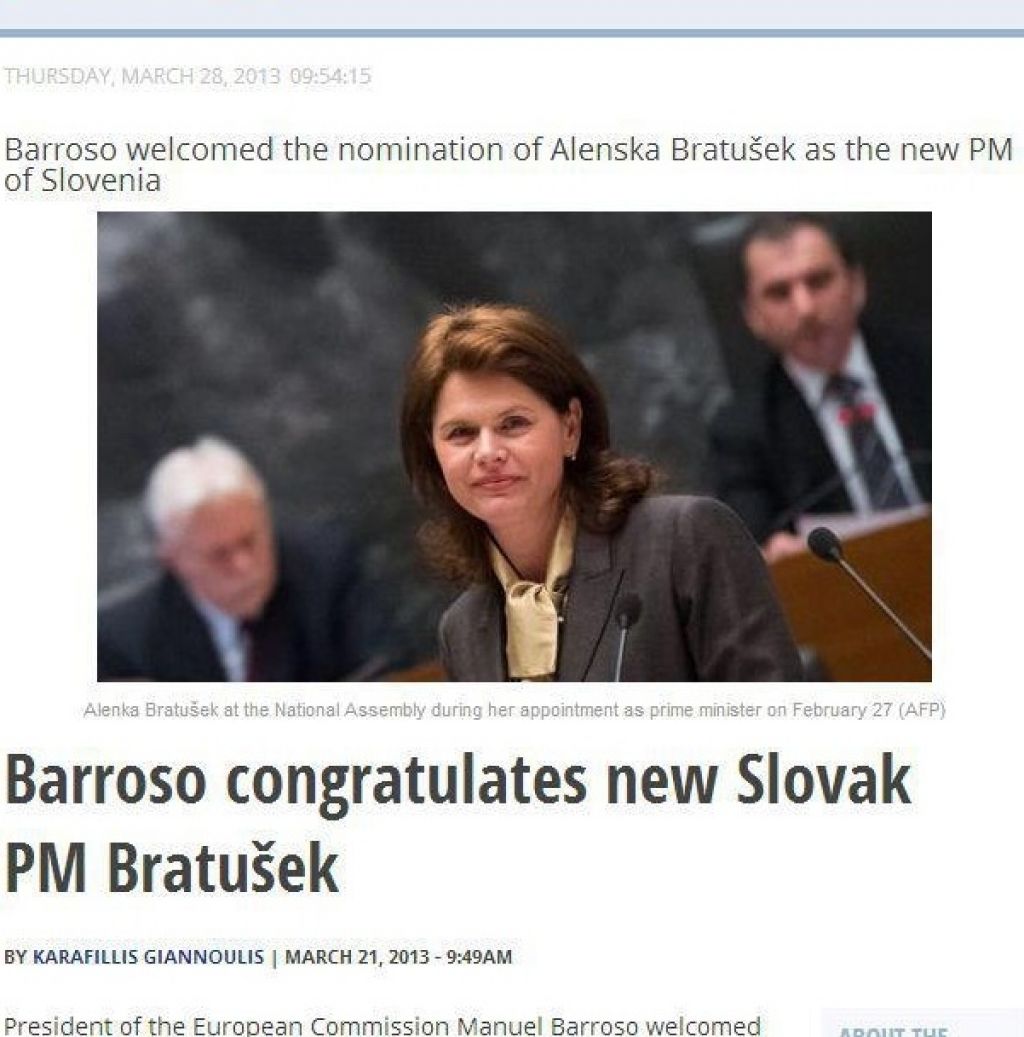 Bratuškovo zamenjali za Slovakinjo