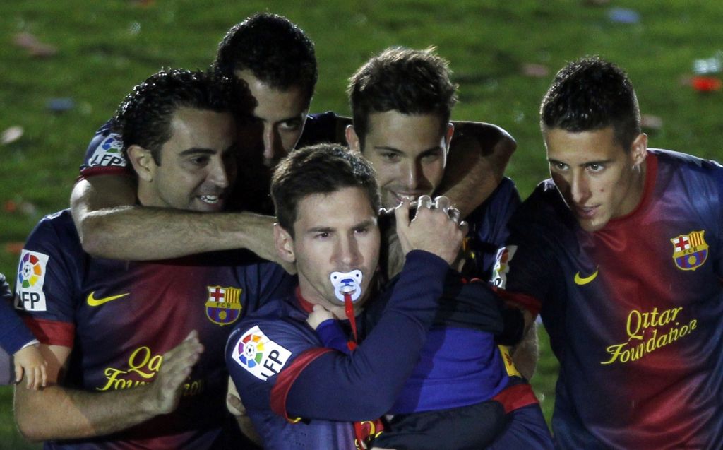 FOTO: Messi na igrišče prinesel sina