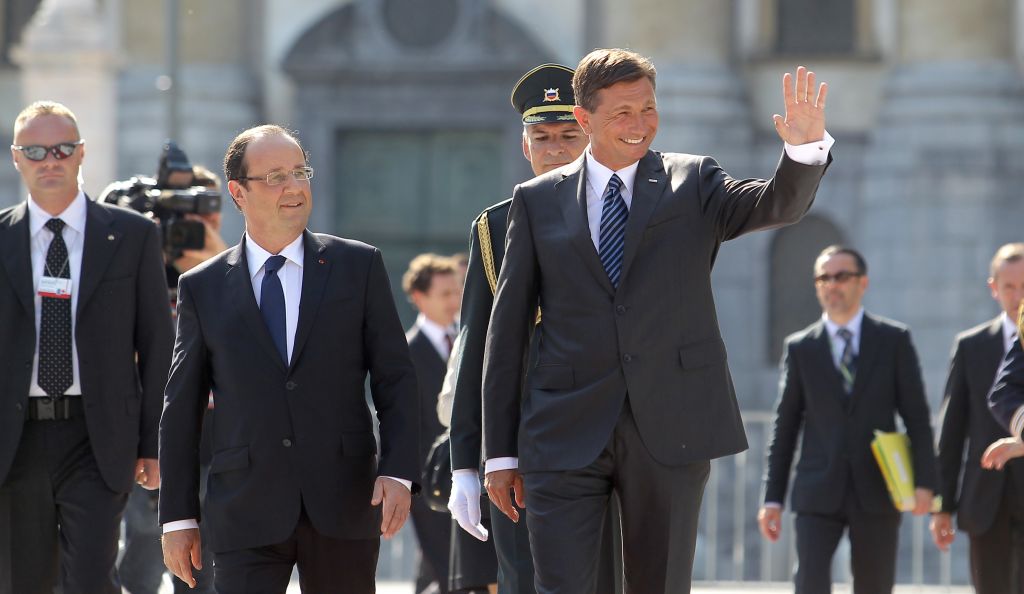 FOTO: Pahor in Hollande v Ljubljani nasmejana do ušes