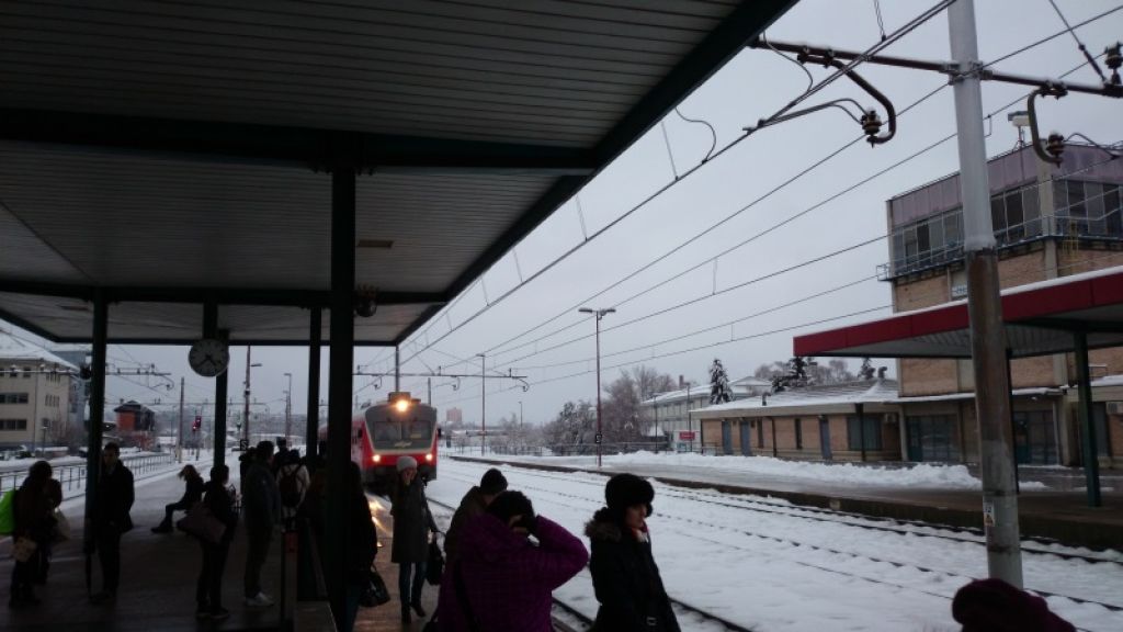 FOTO: Vreme ohromilo tudi železniški promet