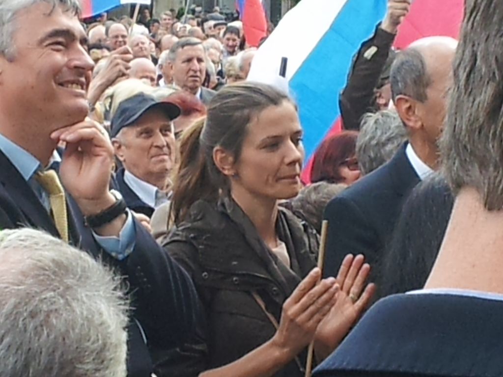 FOTO: Slovaški politik zabaval Janševo Urško