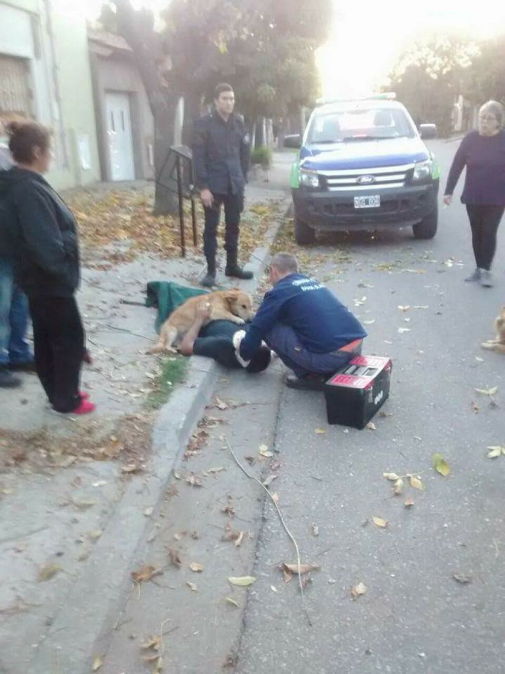 FOTO: Kuža ga je čuval, dokler ni prišla prva pomoč