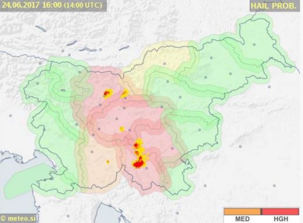 Toča grozi: padalo na Gorenjskem, na udaru tudi Dolenjska in Štajerska 