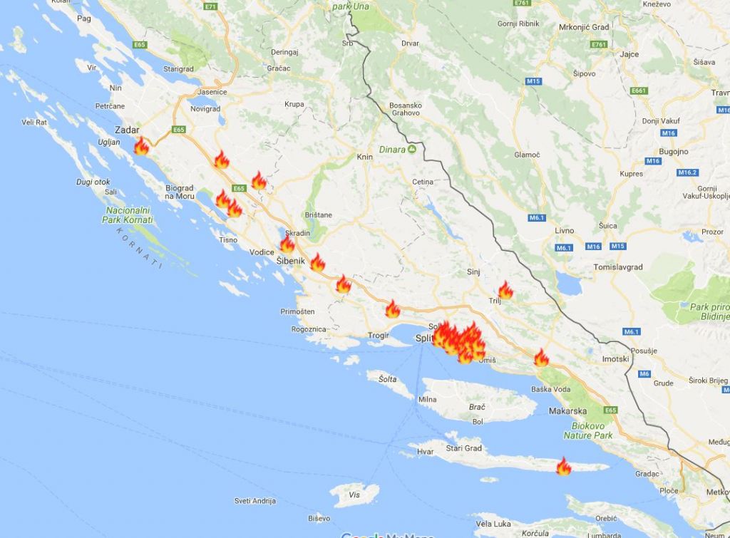 FOTO in VIDEO: Hrvaška gori, a pot na morje je odprta