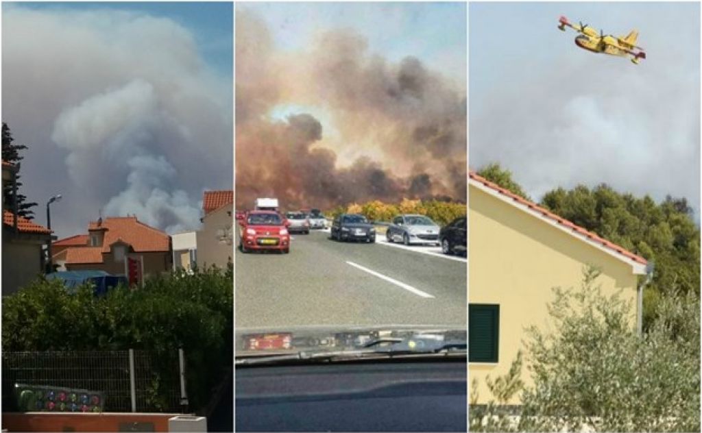 FOTO in VIDEO: Dalmacija spet v ognju: požar ogroža hiše