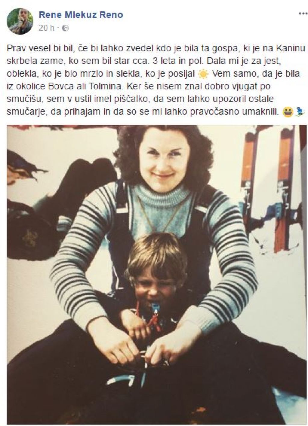 Pomagajte nekdanjemu smučarju: išče, a ne najde