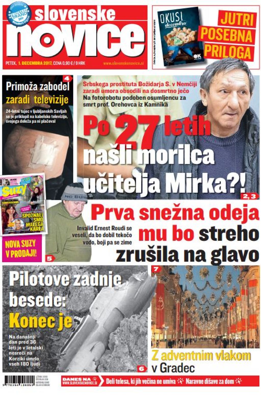 V tiskani izdaji petkovih Slovenskih novic preberite: Po 27 letih našli morilca učitelja Mirka?!