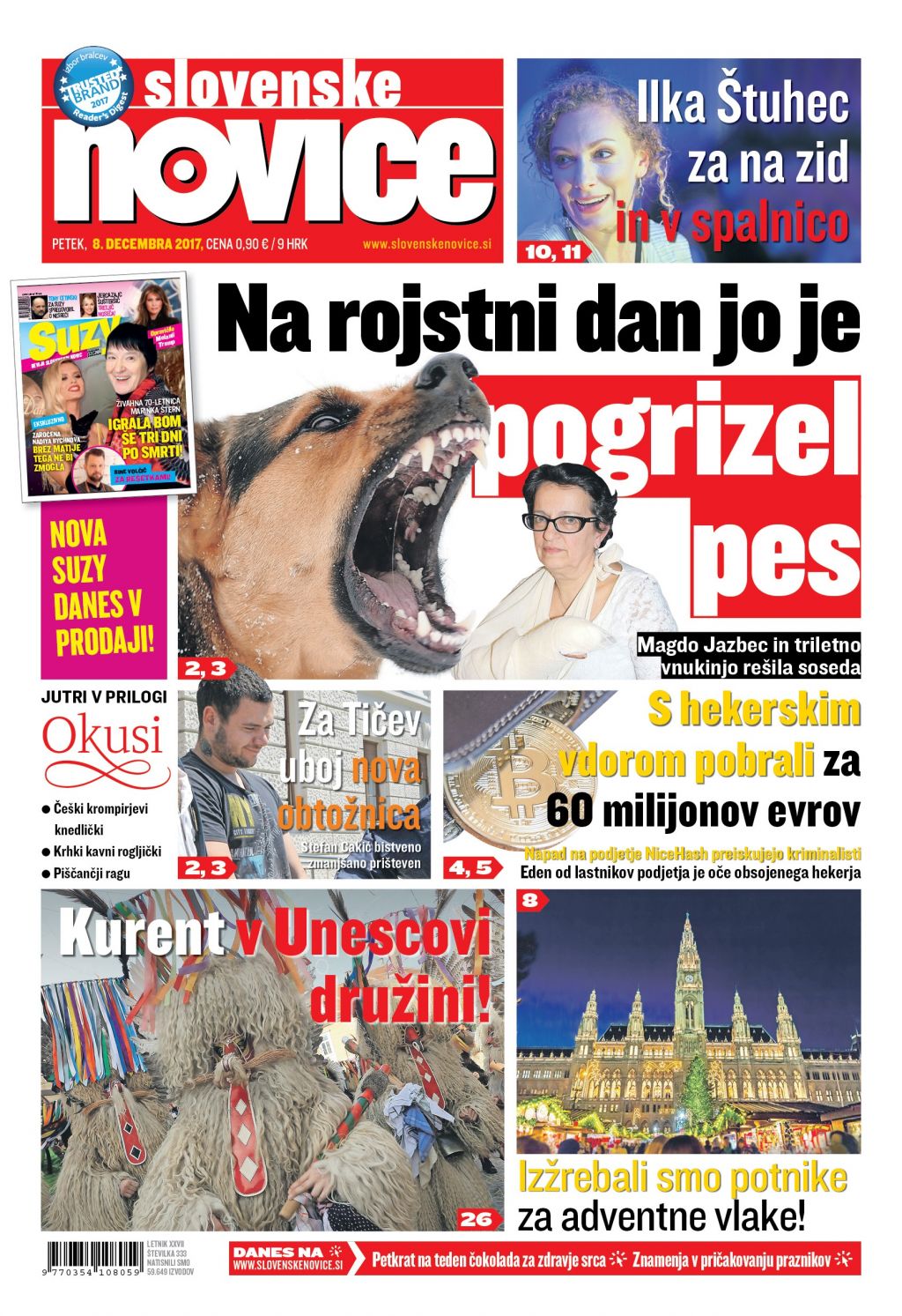 V tiskani izdaji petkovih Slovenskih novic: Na rojstni dan jo je pogrizel pes