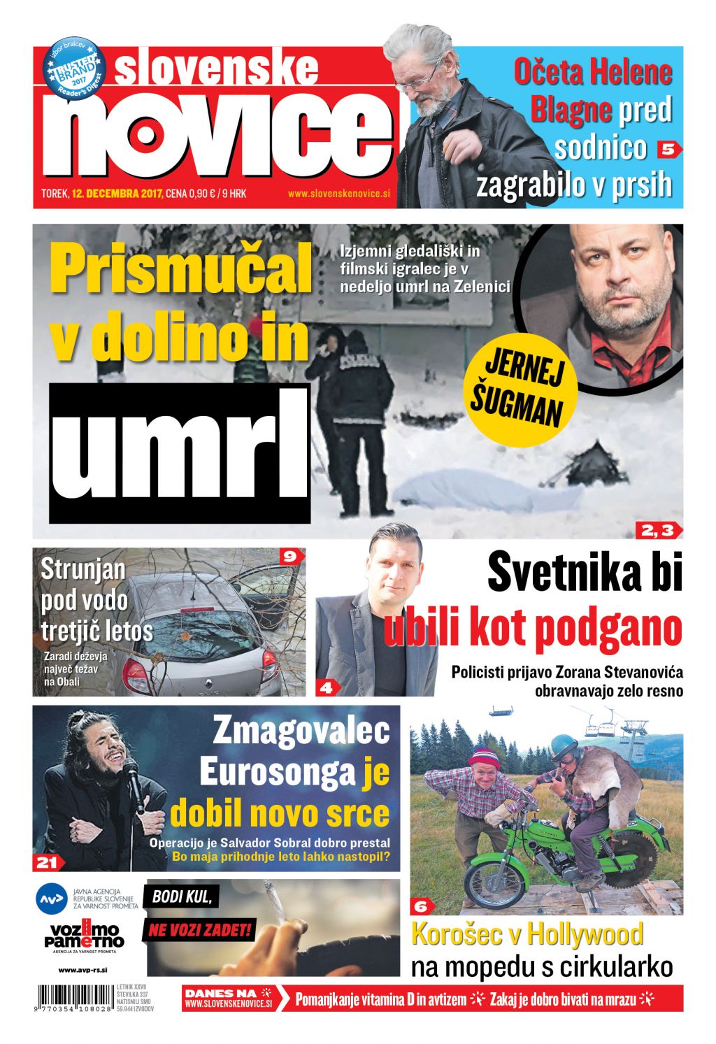 V tiskani izdaji torkovih Slovenskih novic preberite: Prismučal v dolino in umrl 