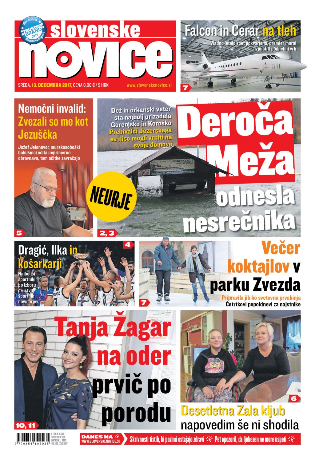 V tiskani izdaji sredinih Slovenskih novic preberite: Deroča Meža odnesla nesrečnika