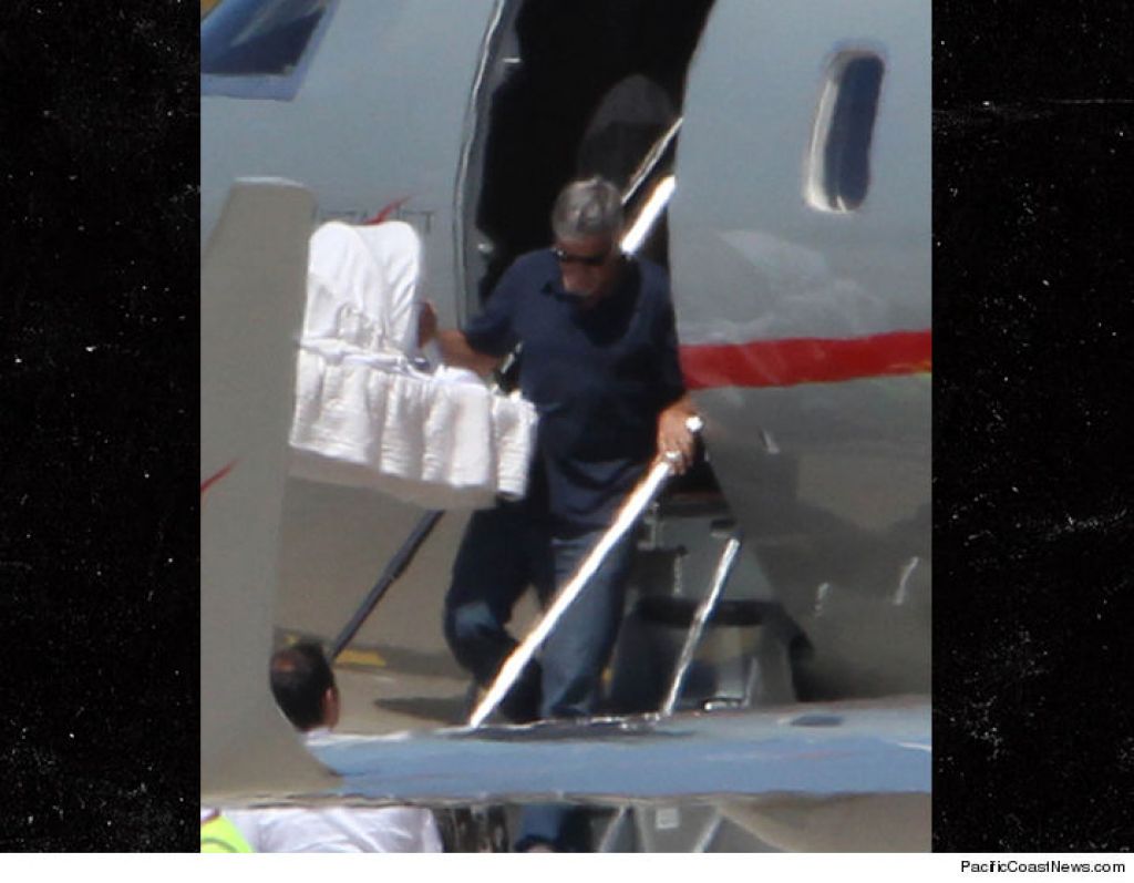 Paparac za posnetke Clooneyjevih dvojčkov in žene splezal na drevo
