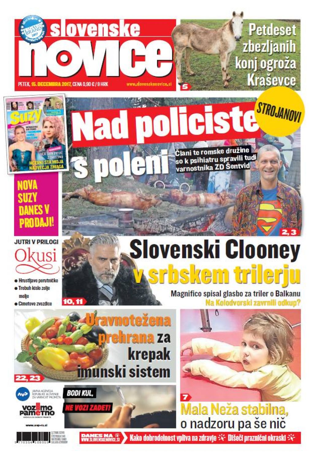 V tiskani izdaji petkovih Slovenskih novic: Nad policiste s poleni